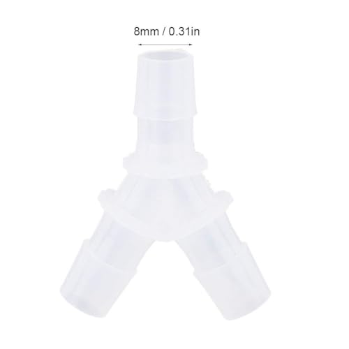 Cyrank 10pcs Aquarium Hose Connector, 8mm Aquarium Air Tubing Connector 3 Way Y Shape Hose Adapter for Fish Tank Air Pump, Silicone Tube Fittings Plastic Tee Connector for Distributary & Outlet