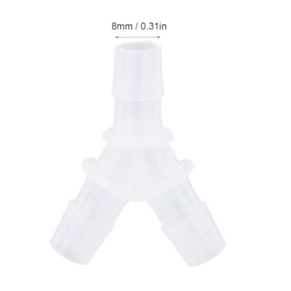 Cyrank 10pcs Aquarium Hose Connector, 8mm Aquarium Air Tubing Connector 3 Way Y Shape Hose Adapter for Fish Tank Air Pump, Silicone Tube Fittings Plastic Tee Connector for Distributary & Outlet