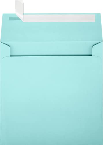 LUXPaper Square Invitation Envelopes | Peel & Press | 5 1/4" x 5 1/4" | Seafoam Blue | 80lb. Text | 50 Qty - color: Seafoam Blue, size: 5 1/4 x 5 1/4 inches