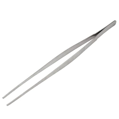 Hordion 2Pcs 11.7" Thumb Forceps Stainless Steel Hobby Tweezers Blunt Serrated Tips Long tweezer - size: 11.7"