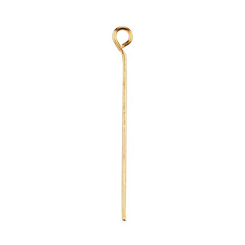BEADIA Open Eye Pins Gold Head Pins for DIY Jewelry Making 30mm 300pcs - color: Gold, size: 30mm