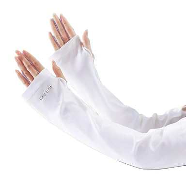 Ice Silk Sun Protection Arm Sleeves (Loose Fit) - color: White