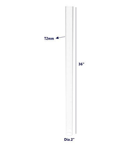 FixtureDisplays® Clear Acrylic Tube 2" (Nominal) Diameter (1.9685" Exact Outside dim) x 36" Long, 5/64" (2mm) Wall Open Ended 15137-36"-1PK-NPF - size: 2" Dia X 36" 1PK
