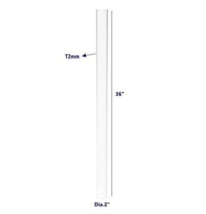FixtureDisplays® Clear Acrylic Tube 2" (Nominal) Diameter (1.9685" Exact Outside dim) x 36" Long, 5/64" (2mm) Wall Open Ended 15137-36"-1PK-NPF - size: 2" Dia X 36" 1PK