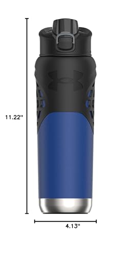 Under Armour 24Oz Stainless Steel Water Bottle, Insulated, Carabiner Easy Carry Hook, Leak Proof, Kids & Adults, All Sports, Gym - color: Team Royal
