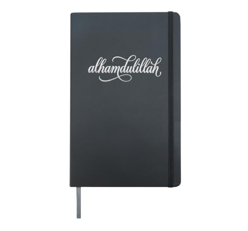 Grateful Praise Muslim Gratitude Alhamdulillah Hardcover Journal, Black