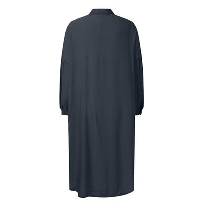 Prayer Clothes for Muslim Women One-Piece Long Sleeve Islamic Prayer Dress O Neck Lightweight Maxi Dress Dress - color: Blue, size: Medium