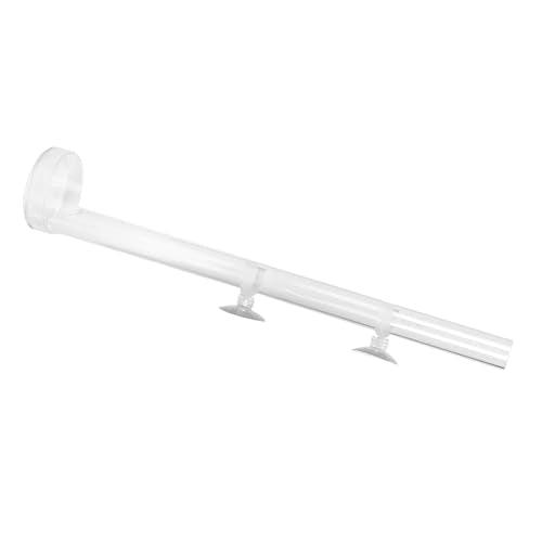 Fish Shrimp Feeding Tube and Tray, Acrylic Clear Aquarium Shrimp Feeding Tube and Dish Set, Fish Feeder Tube Plate Suction Wall Mount, Assembled Shrimp Feeder Tube Tray for Fish Shrimp (15.74 inches)