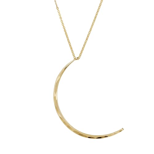 James Michelle Luna Moon Necklace for Women – 3-Year Color Guarantee – Waterproof, Non-Tarnish, Hypoallergenic, Silver & Gold PVD Coated – Perfect for Beach, Weddings, Gifts - color: Gold, size: 20"