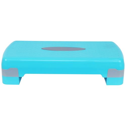 Fitvids Aerobic Step Platform Trainer with Adjustable 2-Level Risers, 400 Pound Weight Capacity – Non-Slip Exercise Stepper - color: Blue/Gray