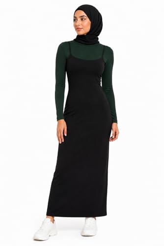 AMAL Muslim Arm Hijab Cotton Cropped Bolero Top for Women, Long Sleeve Mock Neck Modest Layering Shrug - color: Green, size: Small