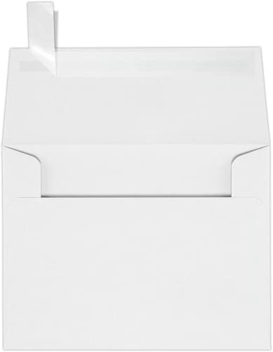 LUXPaper A2 Invitation Envelopes | Peel & Press | 4 3/8" x 5 3/4" | White | 80lb. Text | 50 Qty - color: 80lb. White Peel & Press, size: 50 Qty.
