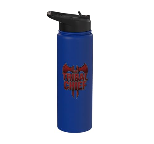 The Tribal Chief Combat Sports Funny Mma Wrestling Stainless Steel Insulated Water Bottle - color: Royal Blue