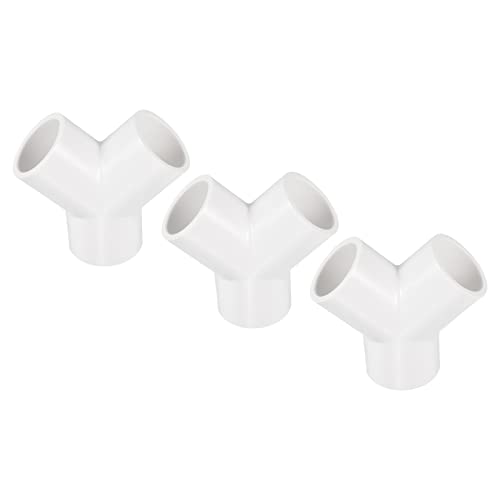 PATIKIL 20mm PVC Pipe Fittings, 3 Pack 3 Way Y Shape Water Tubing Joint Connectors Adapters Union for Garden Irrigation Home Aquarium - size: 20mm