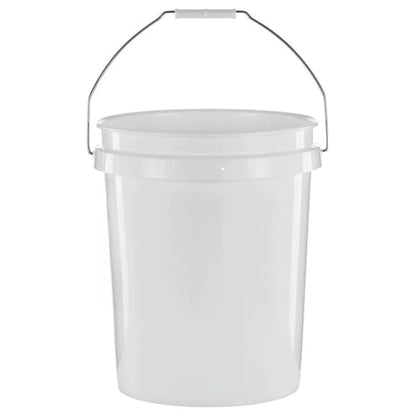 (2 Pack) 5 Gallon Round Utility Bucket, Comfort Handle, Plastic, White