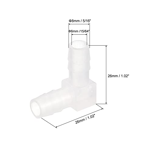 uxcell 5/16" 90 Degree Elbow Hose Barb, 4pcs L-Shaped Aquarium Air Valve Connector Tubing for Fish Tank Pond Air Line - size: 5/16"