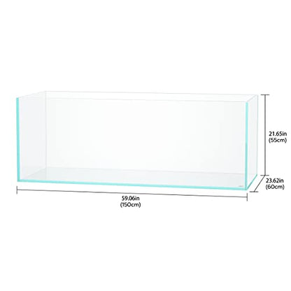 150P 118.4 Gallon Rimless Low Iron Aquarium Tank, W59.1×D23.6×H21.7 in(150x60x55cm); 15 mm Thickness with Nano Foam Leveling Mat Included - size: 118.4Gal W59.1×D23.6×H21.7 in(150x60x55cm)