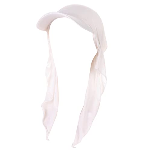 Hijab Scarf for Women Baseball Curved Brim Cap | Soft Breathable Cotton, Lightweight Feel, Adjustable Strap, Curved Brim, Summer Wear, Outdoor Activity, Casual Daily Use - color: 10#_white