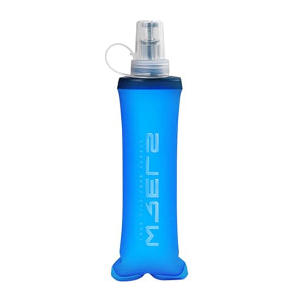 WRELS TPU Collapsible Soft Flask,Lightweight PBA Free Folding Running Water Bottles,Leakproof Durable Hydration Flask for Outdoors (250ml/8.45oz-Dark Blue) - color: 250ml/8.45oz-Dark Blue