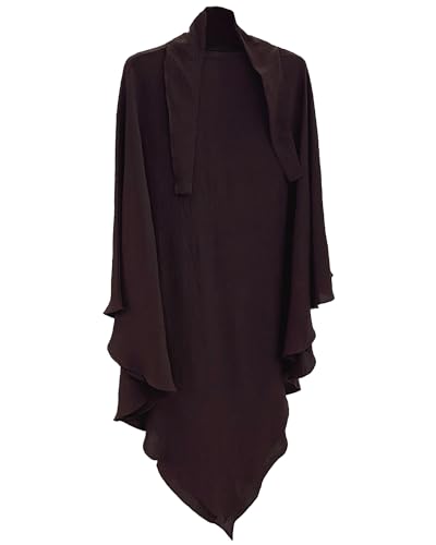 Muslim Prayer Abaya Islamic Women's Khimar Pure Color Hijab Dress Long Sleeve Dubai Kaftan - color: Brownhijab