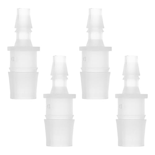 4pcs Plastic Hose Barb Fitting 1/2" to 1/4" Barbed Splicer Mender Joint Adapter Aquarium Clear - size: 1/2"-1/4"