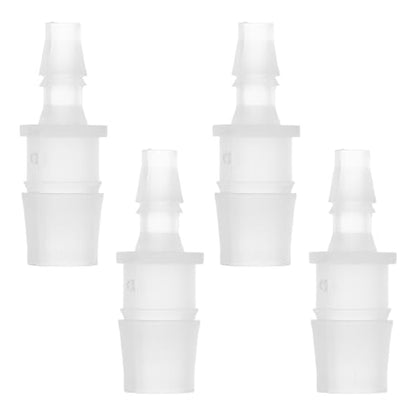 4pcs Plastic Hose Barb Fitting 1/2" to 1/4" Barbed Splicer Mender Joint Adapter Aquarium Clear - size: 1/2"-1/4"