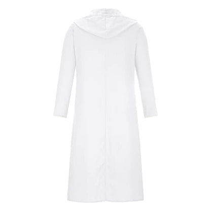 Ctreela Kaftan Thobe for Men Big And Tall Muslim Hooded Robe Mens Long Sleeve Caftan Thawb Islamic Ramadan Masjid Gown - color: White, size: Small