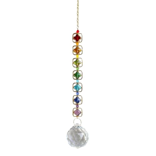 Colorful Crystal car Mirror Hanging Accessories，Car Charm，Rear View Mirror Hanging Decors， Gifts for Women (Square) - color: Square