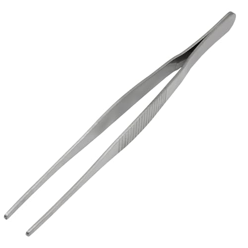 Hordion 2Pcs 5.5" Thumb Forceps Stainless Steel Hobby Tweezers Blunt Serrated Tips Long tweezer - size: 5.5"