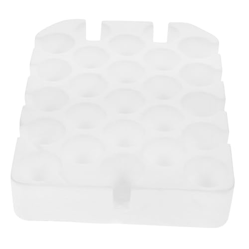 Cabilock 25holes Test Tube Rack Aquarium Tube Holder Sturdy Foam Stand Lab Test Storage Organizer - color: White