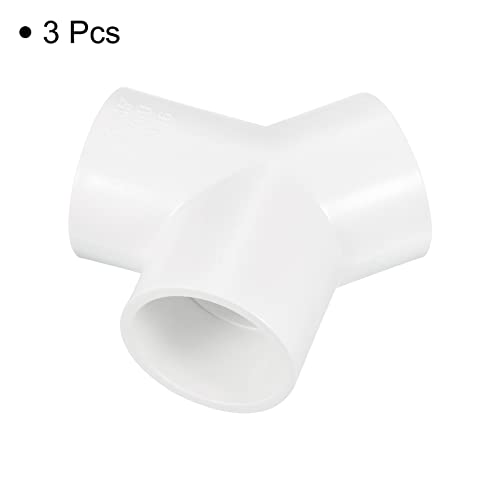 PATIKIL 50mm PVC Pipe Fittings, 3 Pack 3 Way Y Shape Water Tubing Joint Connectors Adapters Union for Garden Irrigation Home Aquarium - size: 50mm