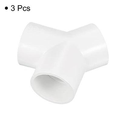 PATIKIL 50mm PVC Pipe Fittings, 3 Pack 3 Way Y Shape Water Tubing Joint Connectors Adapters Union for Garden Irrigation Home Aquarium - size: 50mm