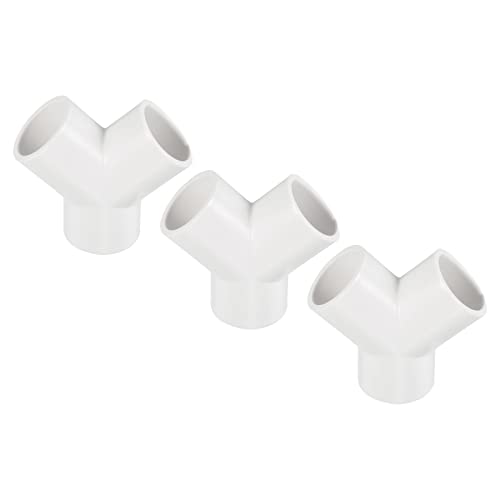 PATIKIL 25mm PVC Pipe Fittings, 3 Pack 3 Way Y Shape Water Tubing Joint Connectors Adapters Union for Garden Irrigation Home Aquarium - size: 25mm