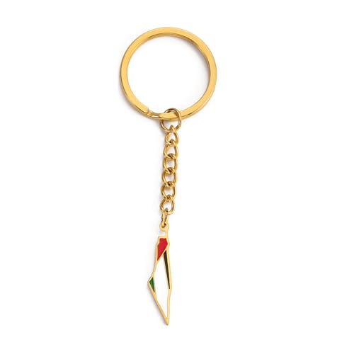 Palestine Keychain Palestine Map Country Flag Print Keyring Bring Them Home Now Patriotic Jewelry Judaica Gift Women - color: A-palestine Map Gold 2