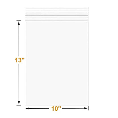 5Mil 10"x13" 50Pcs Plastic Bags Clear Resealable Zip Seal Lock Poly Bags | Macoota Thick Reclosable Heavy Duty Zipper Baggies Packing Clothing Pants Shoes Toys - size: 10 x 13inch