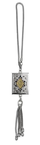 Allah Islam Car Rear Mirror Hangers - Muhammad Islamic Al-Quran Ramadan Eid Muslim Car Décor Hanging Charm Decor Interior Accessories (Silver) - color: Silver