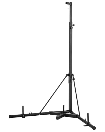 VEVOR Punching Bag Stand, Steel Heavy Duty Workout Training Equipment, Adjustable Height Boxing Punching Stand with Weighted Base, Holds Up to 140 lbs, Freestanding Sandbag Rack for Home Gym Fitness - style: Standard Punching Bag Stand with Weighted Base
