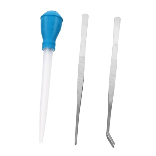 BESPORTBLE 3pcs Aquarium Cleaning Tools Stainless Steel Tweezers Pipette Dropper for Fish Tank Maintenance for Plant Care Waste Removal Lightweight Durable Design