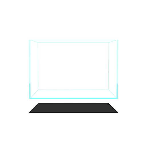 Fzone 10 Gal Rimless Low Iron Fish Tank Nova Clear Ultra-White 45° Mitered Edges Translucent Glass Anata Series Aquarium w/Black Foam Leveling Mat(S45-W30) - size: 10 Gal, 17.7x11.8x11.8inch