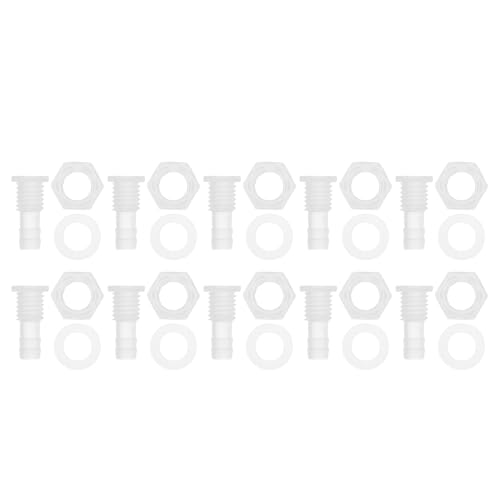 1 Set Plastic Hose Barb Fitting 5/16" Hose ID Barb M12 Male Thread Thru-Bulk Bulkhead Fittings Clear PP - size: 5/16"-M12