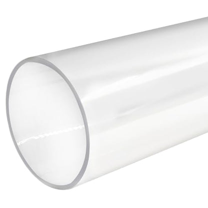 Luomorgo Clear PC Rigid Tubing Pipe, 1 Pack, Round Plastic Tube | 1.81 Inch (46mm) ID x 1.97 Inch (50mm) OD x 12 Inch (305mm) Length, for Fish Tank, Water Pipe & DIY Lighting - size: 46mmx50mm