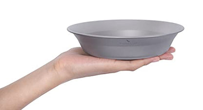 Boundless Voyage Ultralight Titanium Bowl Pan Plate Dish with Carry Bag Outdoor Camping Portable Tableware Cookware (Ti1112T (Shallow Bowl)) - color: Ti1112T (Shallow Bowl)
