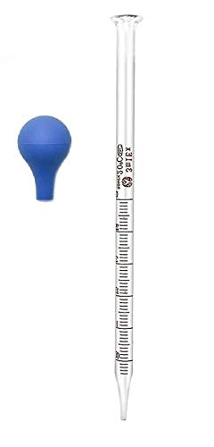 (2 Pack) Glass Graduated Medicine Dropper Pipettes Lab Dropper with Blue Rubber Cap and Scale (3ml (2 Pack)) - style: 3ml (2 Pack)