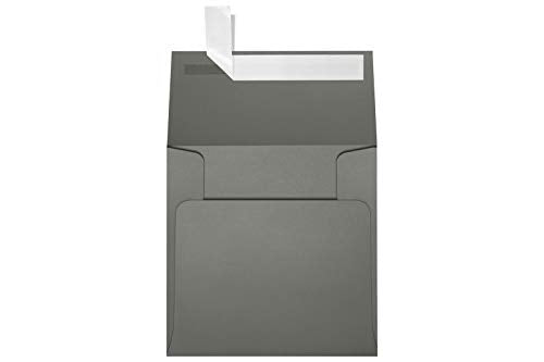 LUXPaper Square Invitation Envelopes | Peel & Press | 3 1/4" x 3 1/4" | Smoke Gray | 80lb. Text | 50 Qty - color: Smoke Grey, size: 3 1/4 x 3 1/4 inches