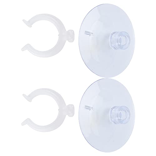 SUNGOOYUE Aquarium Hose Clamp Plastic Suction Cup Air Line Tube Holder for 12 to 16mm Transparent Pipe, 2 Cups 2 Clips, High Temperature Fixture for Fish Tank Tube Routing (Can clamp 22-25mm) - size: Can clamp 22-25mm