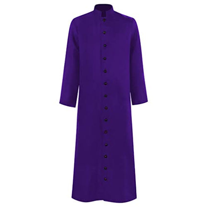 Men's Cassock Robe Church Robe Choir Minister Clergy Pulpit Liturgical 5 colors - color: Purple, size: 3X-Large