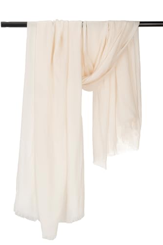XuoAz Women Cotton Blend Scarf Lightweight Large Linen Shawl Scarves Head Scarf Summer Beach Travel Wrap - color: Light White