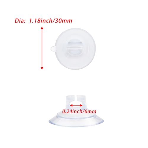 50Pcs Adhesive Suction Cups Fish Tank Wire Sucker Pad Wall Hanging Bulk Lights String Holder Rope Glass Suction Cup Clip - size: Dia: 30mm/1.18"