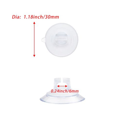 50Pcs Adhesive Suction Cups Fish Tank Wire Sucker Pad Wall Hanging Bulk Lights String Holder Rope Glass Suction Cup Clip - size: Dia: 30mm/1.18"