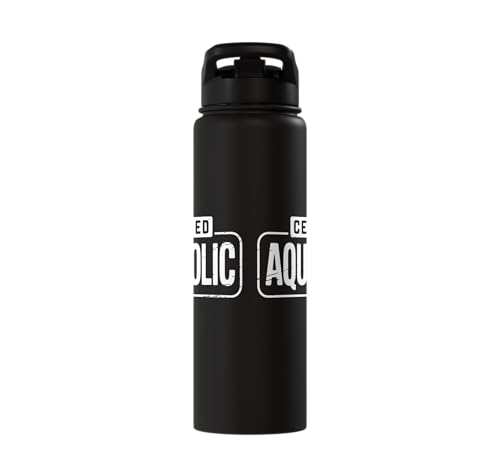 Aquarium Lover Fishkeeping Aquascape Aquarist Stainless Steel Insulated Water Bottle - color: Black